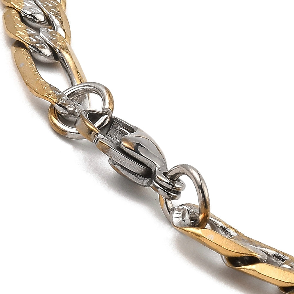 Mavery Luxe Dual-Tone Figaro Bracelet