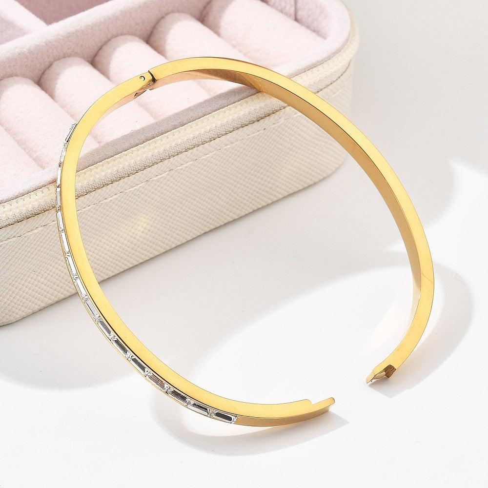 Taytum Gold Crystal Bangle