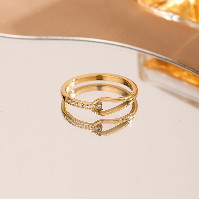 Infinity Spark Ring – 18k PVD with CZ Accents