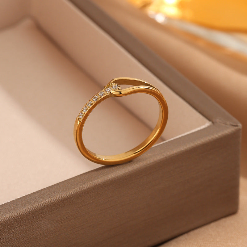 Infinity Spark Ring – 18k PVD with CZ Accents