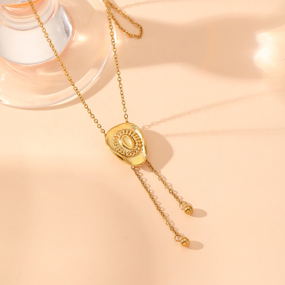 Cowboy Hat Slider Lariat Necklace – 18k PVD