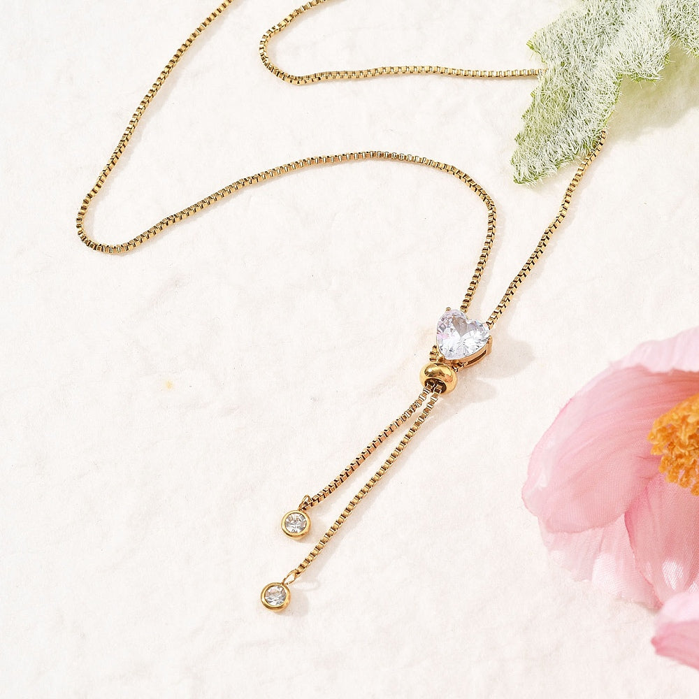 Luxe Heart Drop Necklace