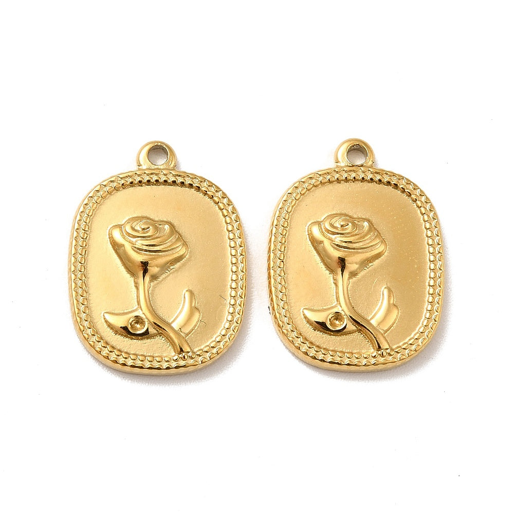 Oval Rose Charm