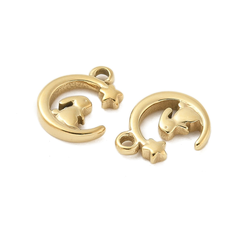 Bunny Moon Charm — Gold