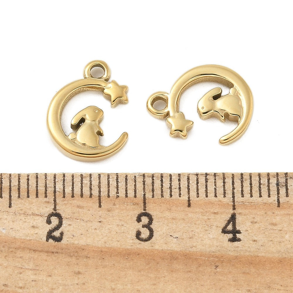 Bunny Moon Charm — Gold