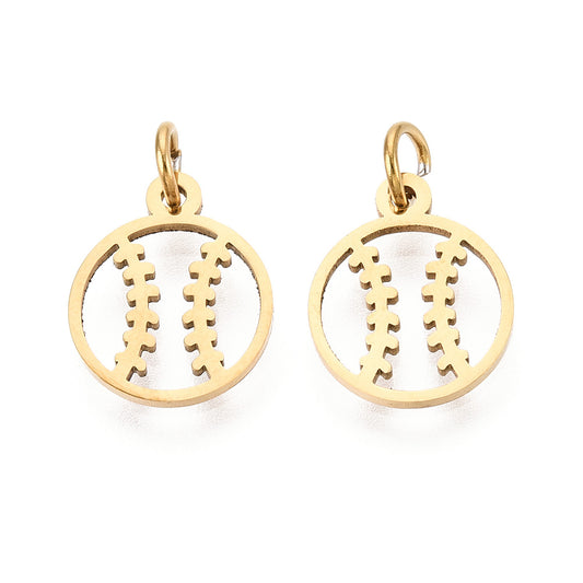 Baseball Charm — Gold