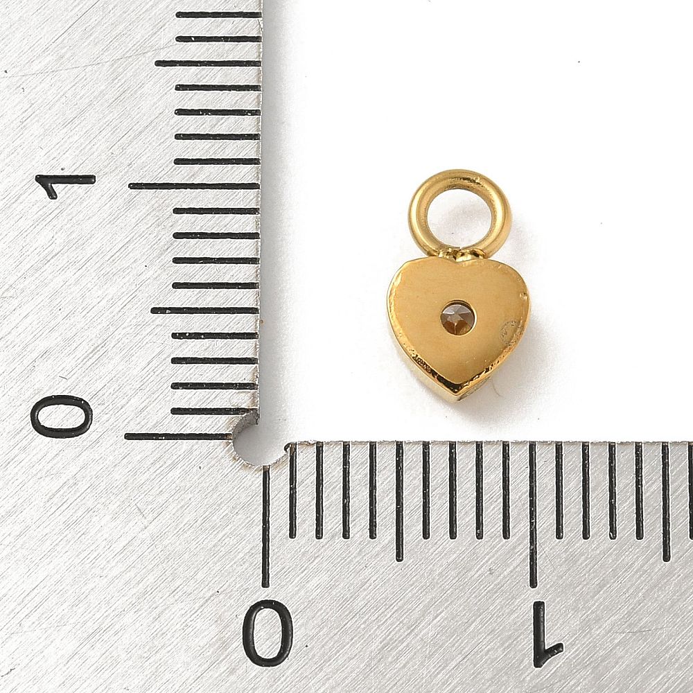 Heart CZ Charm — Gold