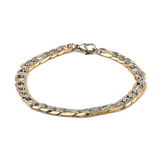 Mavery Luxe Dual-Tone Figaro Bracelet
