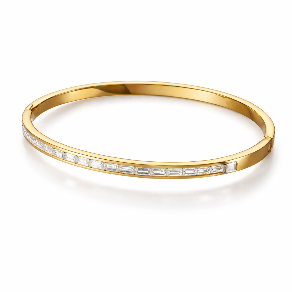 Taytum Gold Crystal Bangle