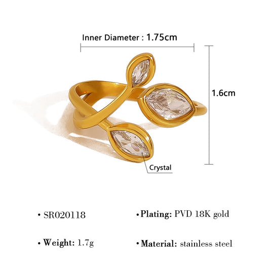 Leaf Crystal Ring