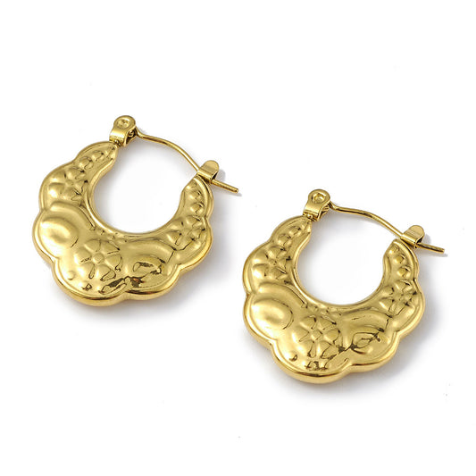 Vintage Bloom Hoop Earrings