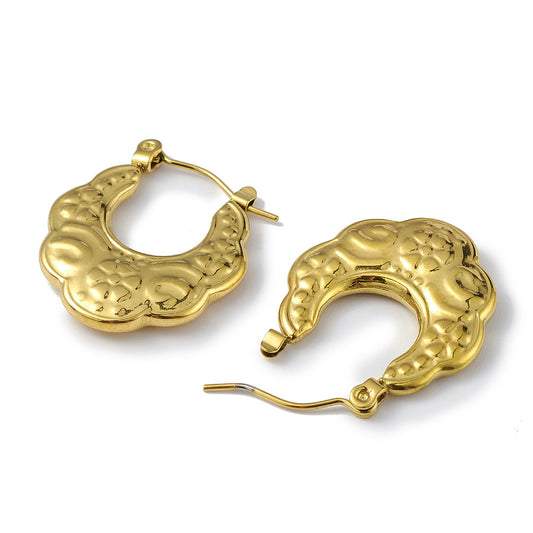 Vintage Bloom Hoop Earrings