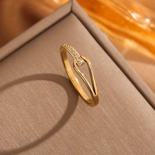 Infinity Spark Ring – 18k PVD with CZ Accents