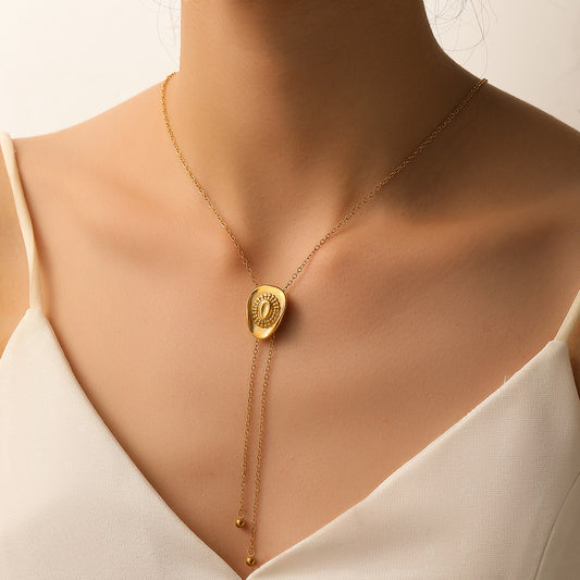 Cowboy Hat Slider Lariat Necklace – 18k PVD