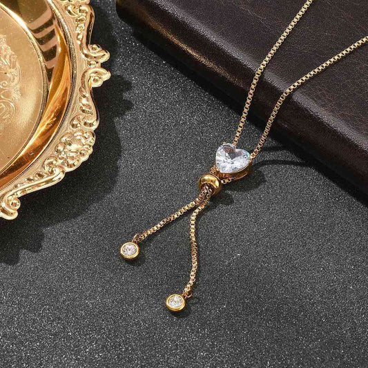 Luxe Heart Drop Necklace