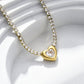 Golden Heart Tennis Necklace