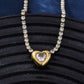 Golden Heart Tennis Necklace