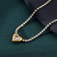 Golden Heart Tennis Necklace