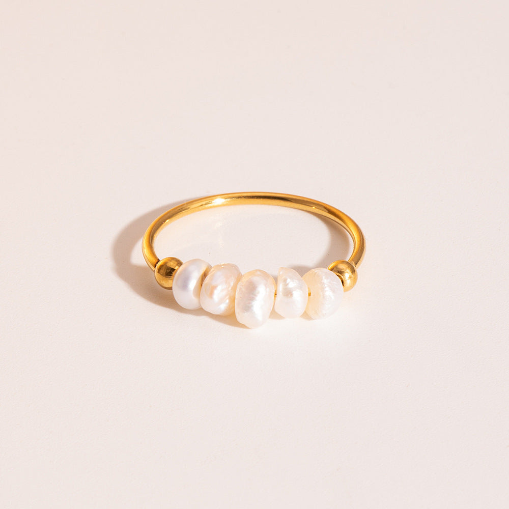 Freshwater Pearl Ring — Gold