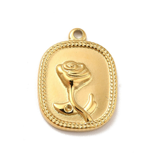 Oval Rose Charm