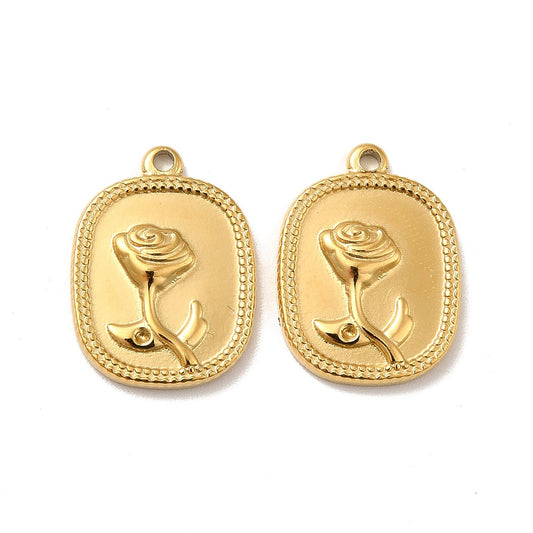 Oval Rose Charm