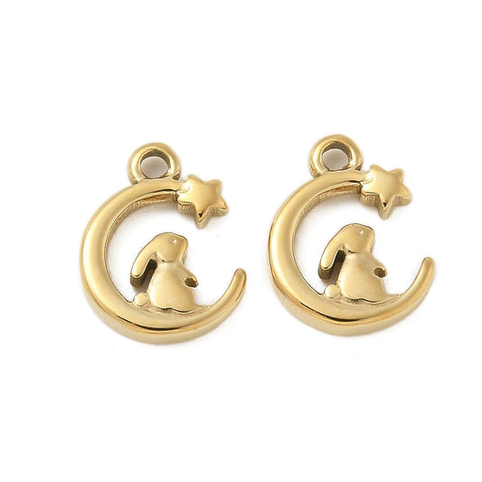 Bunny Moon Charm — Gold