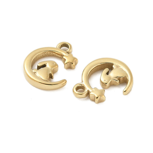 Bunny Moon Charm — Gold