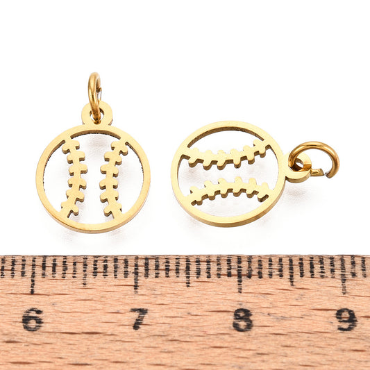 Baseball Charm — Gold
